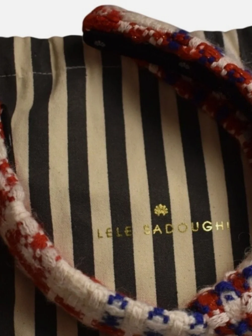 Lele Sadoughi Red White Blue Americana Tweed Knot Headband